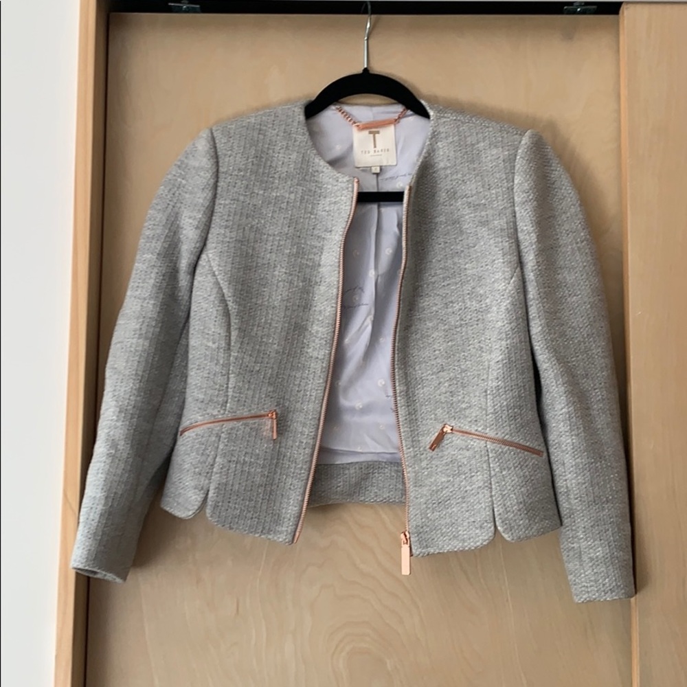 Ted Baker Cropped Boucle Blazer 1